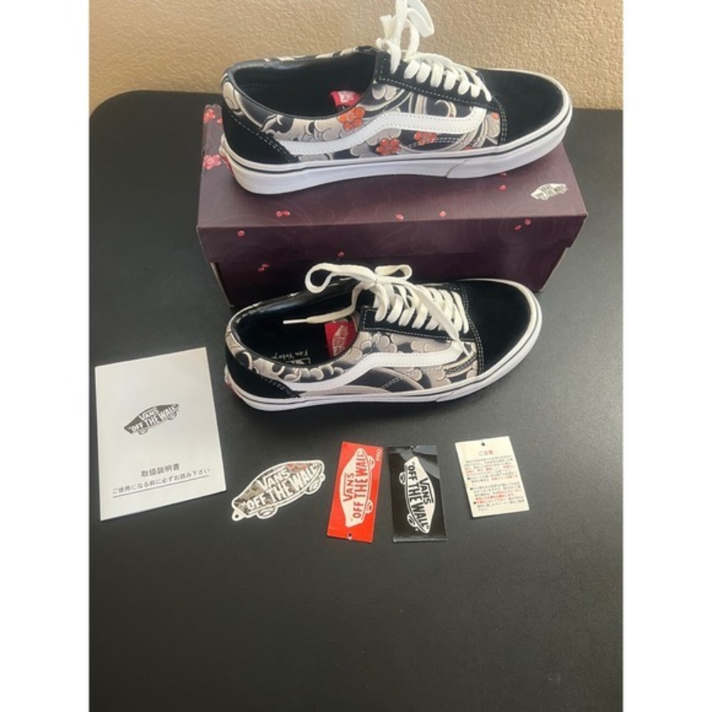 Vans Old Skool Ken Yokoyama V36KENNY Black Sakura Tattoo Shoes Mens 10